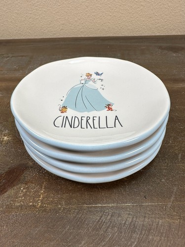 Disney Cinderella Princess Dessert Plate Set Of 4 Rae Dunn Artisan Collection 6” - Picture 9 of 9