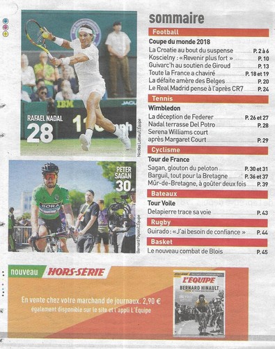 L'EQUIPE n°23361 12/07/2018 Coupe du monde_Bleus_Croatie-Angleterre_Tour France - Imagen 2 de 2