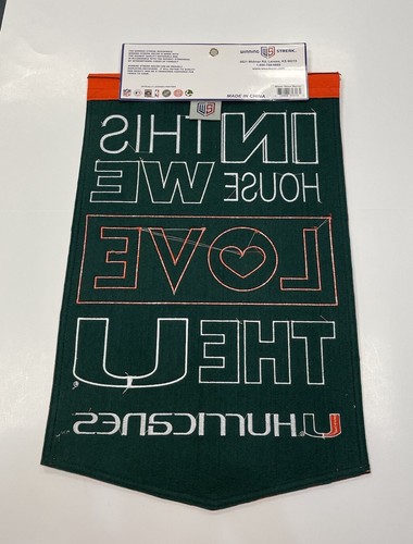 Miami Hurricanes NCAA Winning Streak Embroidered Home Banner!!! - Picture 2 of 6
