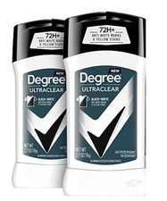 2 PACK - Degree UltraClear Antiperspirant Deodorant Black+White 72 Hour  2.7oz