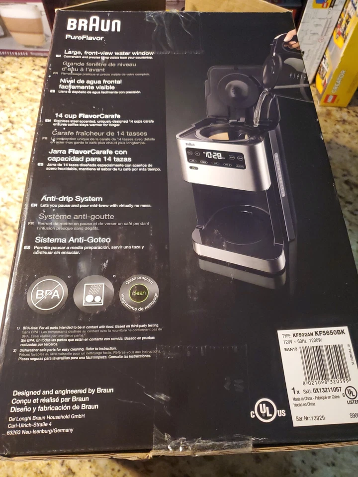 Braun Pure Flavor 14 cup Coffee Maker Brew Choice Plus Fast Brew New FREE SHIP! - Image 2 of 4