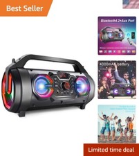 Portable Bluetooth Speaker with Subwoofer, Wireless Speakers with Booming Bas...