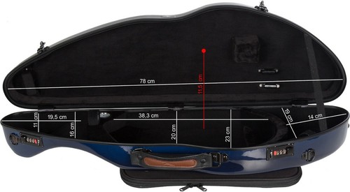 UK Fiberglas Geigenkoffer Safe Flight 4/4 M-Koffer dunkelblau - Bild 4 von 11