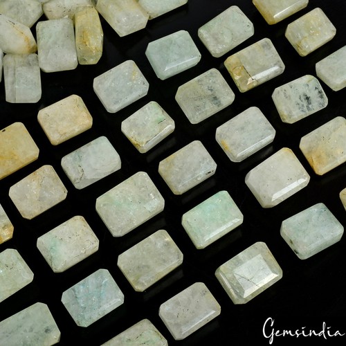1000 Ct/64 Pcs Natural Yellow Green Aquamarine Beryl Loose Emerald Cut Gemstones - Picture 5 of 9