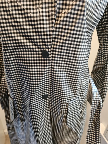 OFF-WHITE Checkered Vinyl Trench Coat In Black and White - Size 40 - Picture 7 of 13