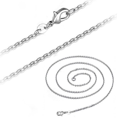 5 Strand 16" ~ 24" 1mm Silver Plated Copper Cross Chain Necklace Jewelry Making - Picture 2 of 3