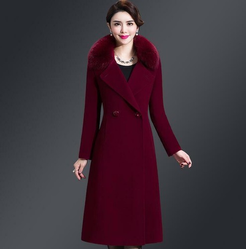 Damen Kaschmir Trenchcoat lange Jacke Wollmischung Winter koreanische Outwear schmal neu - Bild 3 von 30