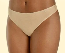 CALVIN KLEIN Form Cotton Nude Thong Panty Underwear Womens Plus 1X 2X 3X  QD3709
