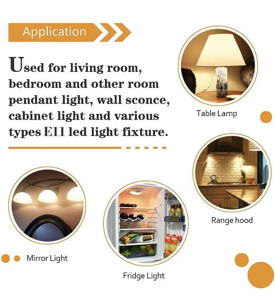 All-New-(102LEDs) E11 Led Bulbs, 80W or 100W Equivalent Pack Of 4.warm White - Image 4 of 4