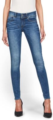 G-STAR RAW Damen Denim Hose Lynn Mid Skinny Faded Blau 5-Pocket Women's Jeans