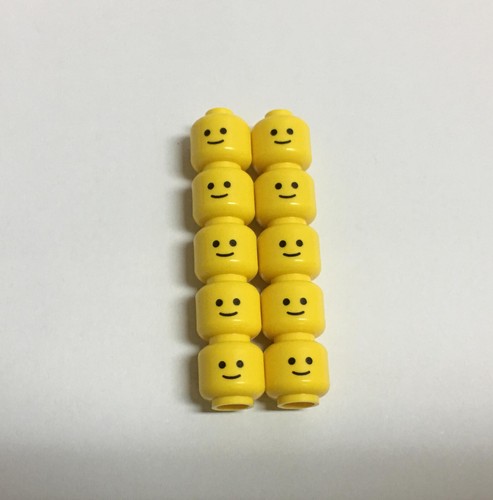 LEGO Parts - 10 pcs Classic Yellow Heads - Retro 80s Spaceman Head Brand NEW