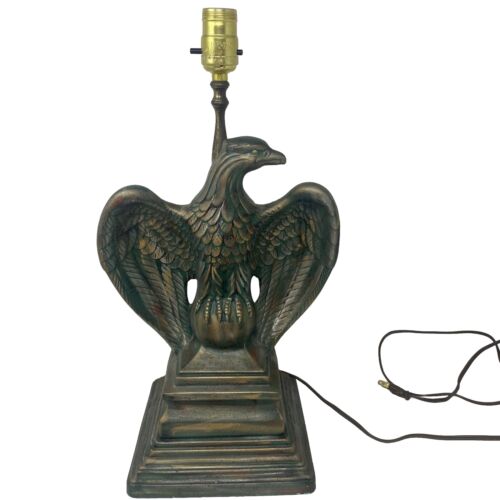Vintage Atlantic Mold Ceramic Eagle Table Lamp 30" Federal Style Americana USA