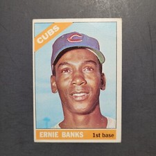 1966 Topps # 110 Ernie Banks Baseball Card, Cubs