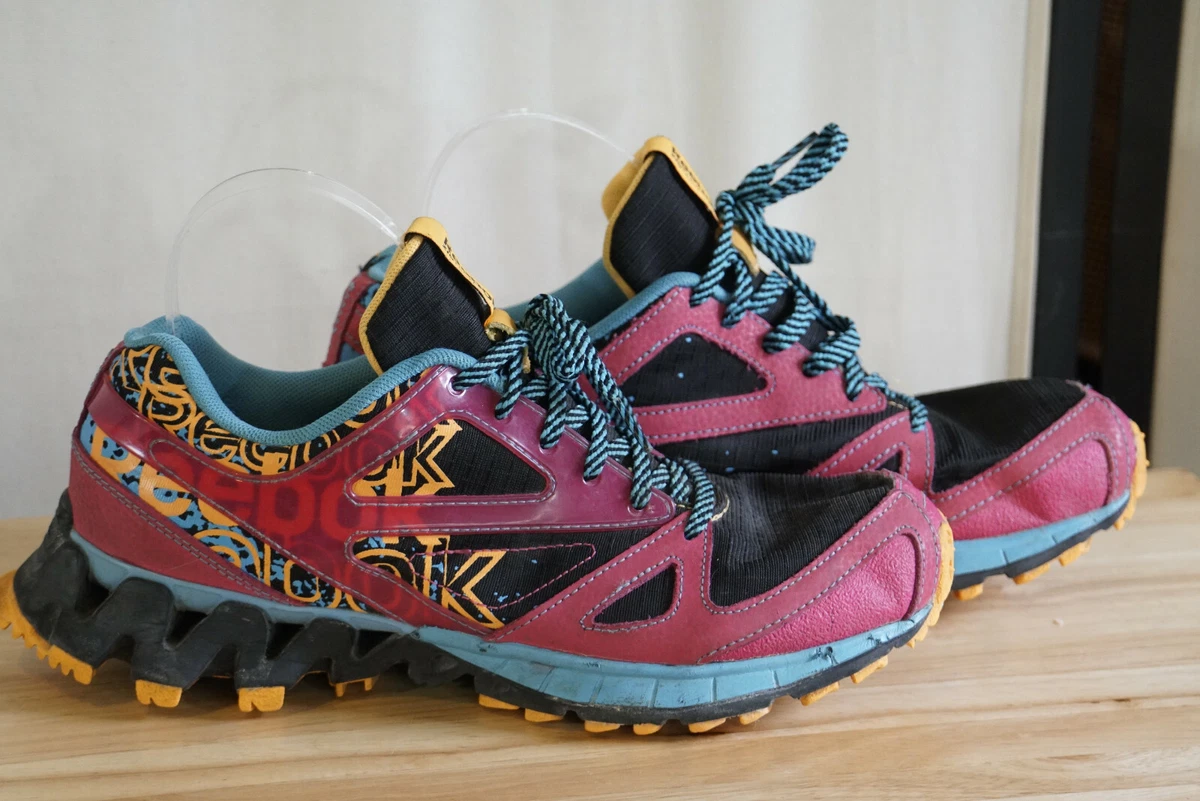 Reebok Zigtech para mujer talla 6 5 negro p rpura rosa verde trail running