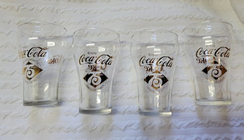Juego de 4 vasos conmemorativos de Coca Cola oro 24k Highball 75 aniversario - Imagen 11 de 11
