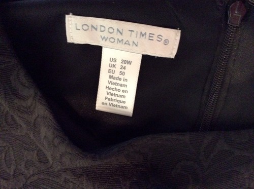 London Times Women's Plus Size 20W Dress Sheath, Sleeveless, Faux Wrap NEW - Picture 6 of 9
