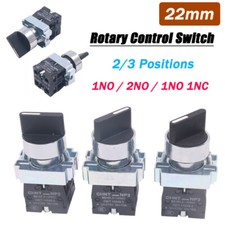 22mm Latching Rotary Control Switch 2/3 Position Panel Mount Transfer Switch 10A