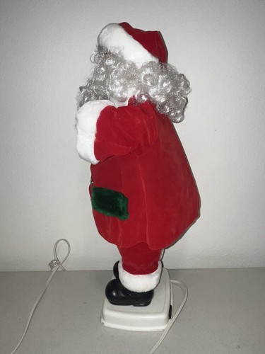 Vintage 1996 Telco Motion-ettes Santa Claus Christmas Animated Velvet Candle - Picture 9 of 12