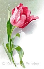 Single Pink Tulip Quilt Block Multi Sizes Free Shipping