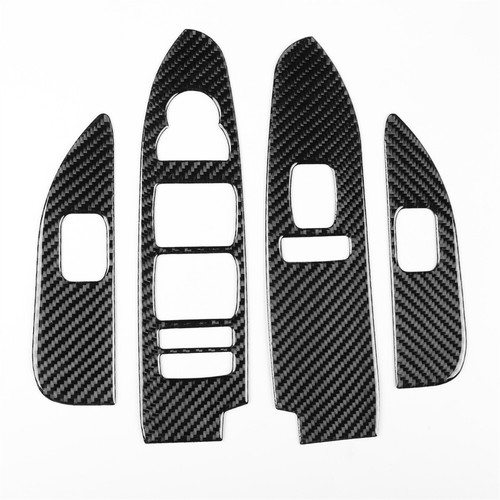 Carbon Fiber 4x Window Lift Switch Button Panel Trims For Cadillac CTS 08-13 LHD - Picture 7 of 10
