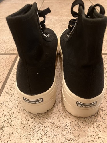 **NEW**SUPERGA**BLACK**HIGH TOP**ALPINA**UNISEX**SNEAKER**w/LUG SOLE** - Picture 3 of 12