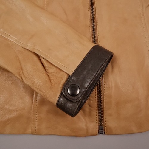 Blink Jacket Size XS Light Brown Quilted Leather Full Zip Moto By Danier - Picture 5 of 12