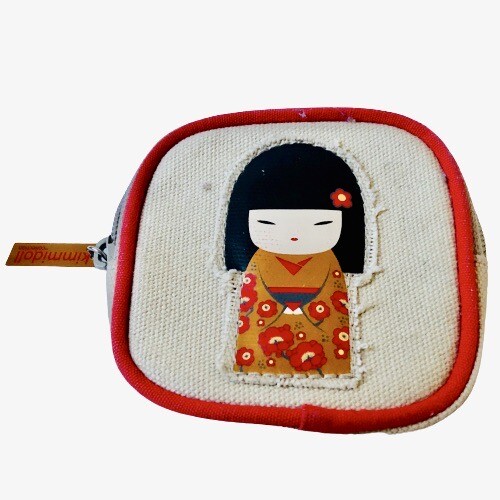 Geldbörse Kimmidoll BH Japanisch Geisha Mädchen + Blumen Handarbeit DOPPELSEITIG - Bild 4 von 9