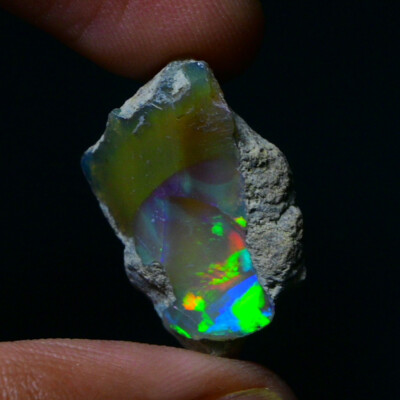 Black Opal Rough 13.00 Carats, Smoked Ethiopian Welo Opal Rough, Fire Opal Raw