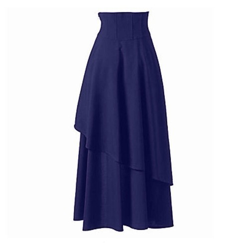 Medieval Women Gothic Steampunk Victorian Ruffle High Waist Skirt Mini Dress UK - Picture 6 of 16