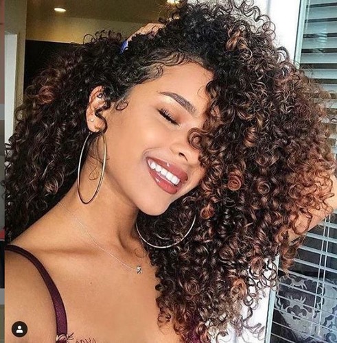 Black Brown Ombre Kinky Curly Wigs for Women Synthetic Wigs Fashion Party Wigs - Picture 6 of 9