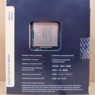 Intel Core i5 9600KF w/9th GEN (14nm) Architecture and 6 cores / 6
