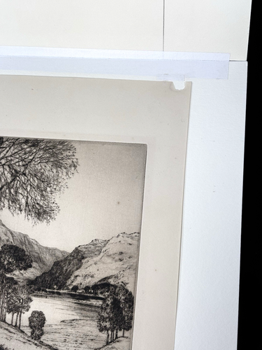 Acquaforte Lake District Thirlmere e Helvellyn Drypoint di Reginald Herbert verde - Foto 6 di 6