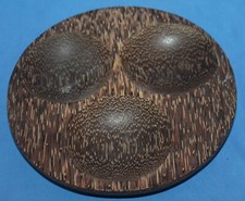 Vintage 3 Section Wooden Trinket Dish