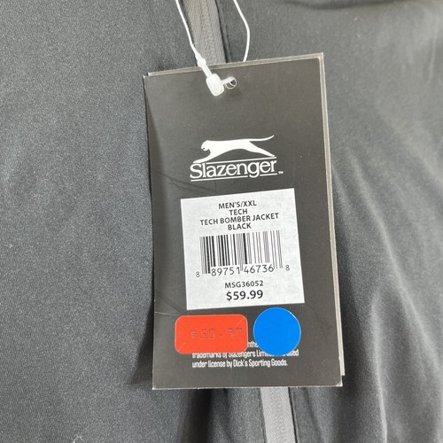 New NWT Slazenger Tech Bomber Jacket Mens Sz 2XL Pullover Zip - Picture 3 of 13