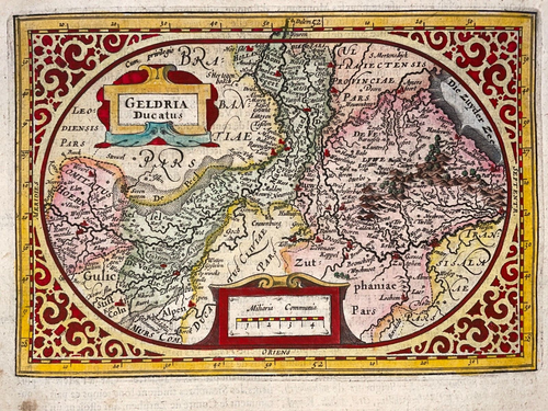 GUELDERS NETHERLANDS 1628 ABRAHAM GOOS/JODOCUS HONDIUS NICE ANTIQUE MAP  - Picture 1 of 6