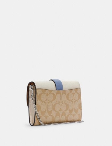 Nueva con etiquetas bandolera de embrague Coach C1484 Gemma en bloque de colores lona de firma original $288 - Imagen 7 de 9
