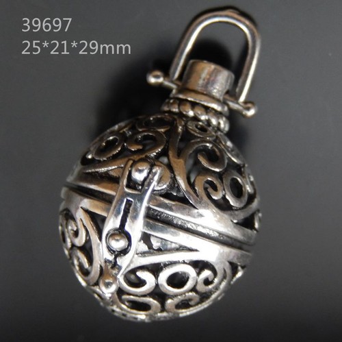 Mexican Bola Ball Harmony Ball Openable Silver color Angel Caller Locket Pendant - Picture 18 of 39
