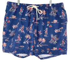 Tommy Bahama Swim Trunks 1XLB Palm Tree Hawaiian Hula Girl Turtle SW-1147