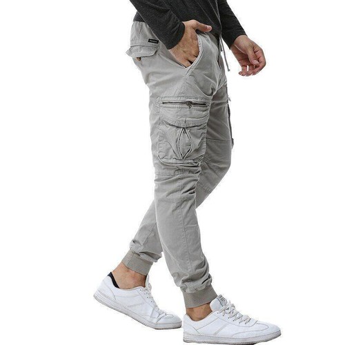 Herren Cargohose Jogginghose Taschen Slim Fit Freizeithose Streetwear Gr. 30-38 - Bild 9 von 16