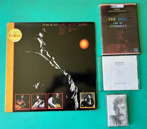 TOM RUSH:  Rare Combo Pack w/ Late Night Radio LP + Cassette, CD & DVD