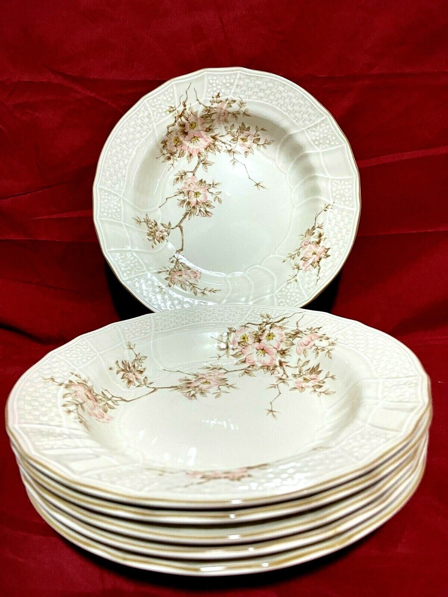 Mikasa Fine Ivory D1008 Natures Song Floral Set Of 6 Rimmed Soup