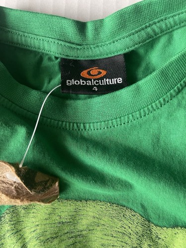 Global Culture T-Shirt Kids Boys 4 Green Kiwi Sunglasses Sneakers New Zealand - Picture 3 of 5