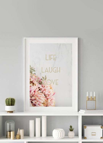 Poster Life Laugh Love Poster Su Stampa Di Qualità Poster Senza Cornice Moderno - Picture 2 of 21