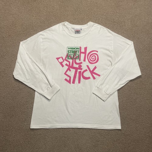 Vision Street Wear Psycho Stick Skate T Shirt Adult XL White Long Sleeve - Picture 1 of 5