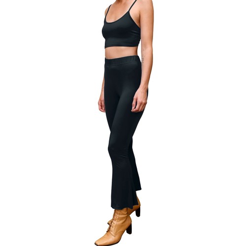 Cropped Bell Bottom Kick Flare High Waisted Legging Yoga Pants & Top 2-Piece Set - Picture 30 of 34