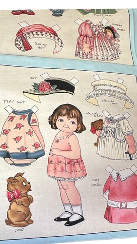Aunt Lindy’s Paper Dolls Panel 8 Dolls for Blue Hill Fabrics Cotton - Picture 11 of 14