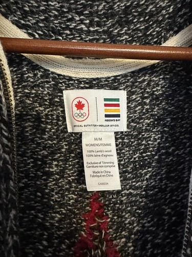 Damen-Cardigan Hudson's Bay Olympische Spiele meliert Wolle Größe M - Bild 4 von 4