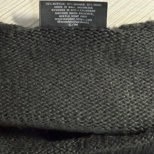 WOODEN SHIPS GRAY 3D LOVE CREW SWEATER PULLOVER TOP VALENTINES DAY S/M SM MED - Picture 5 of 5