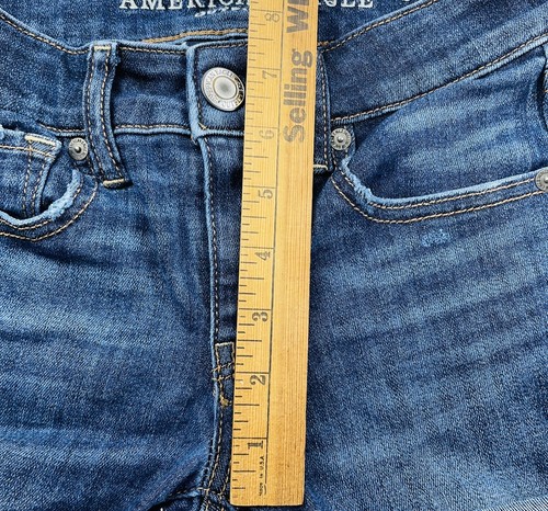 Pantaloncini jeans donna American Eagle taglia 2 Next Level elasticizzati x denim invecchiato - Foto 5 di 7