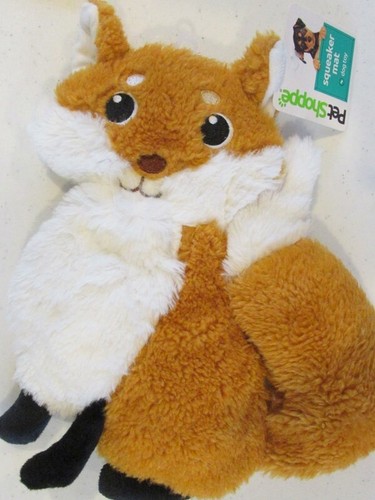 Dog Mat Chew Toy Fox Squeaker Pet Chew Tug Puppy Toss Fetch NEW - Picture 3 of 6